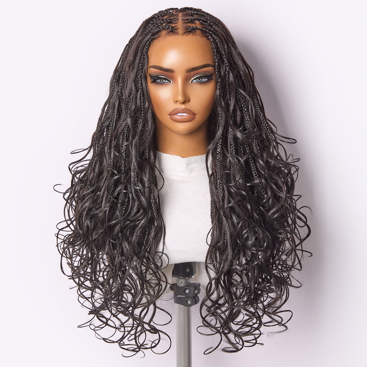 Readitress™ French Curl Knotless Boho Braids HD Full Lace Long Wig Flexi Fit Invisi Drawstring Cap - US Only-37