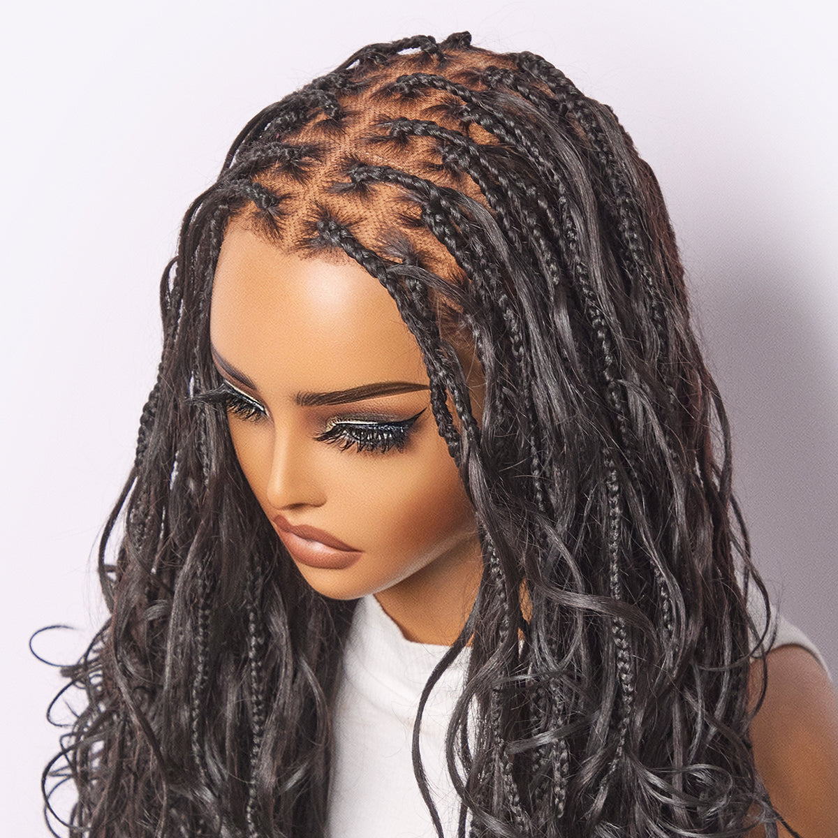 Readitress™ French Curl Knotless Boho Braids HD Full Lace Long Wig Flexi Fit Invisi Drawstring Cap - US Only-39