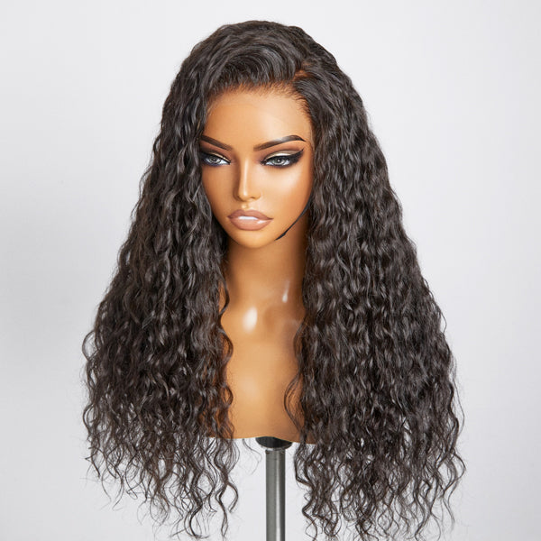 Natural Black Water Wave 13x4 HD Lace Front Free Part Glueless Wig 100% Human Hair - US Only-03