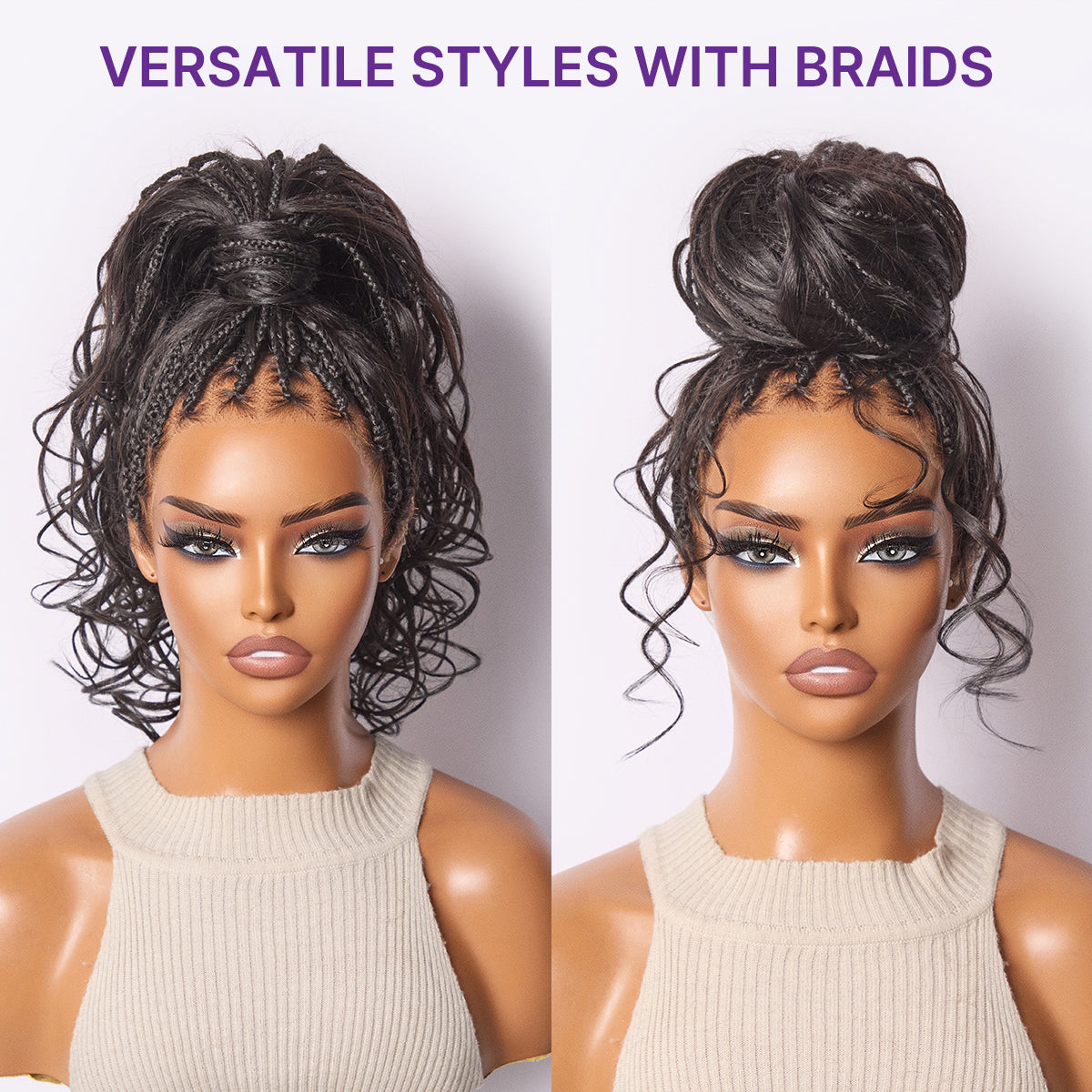 Readitress™ Ombre Honey Blonde French Curl Knotless Boho Braids HD Full Lace Long Wig Flexi Fit Invisi Drawstring Cap - US Only-69