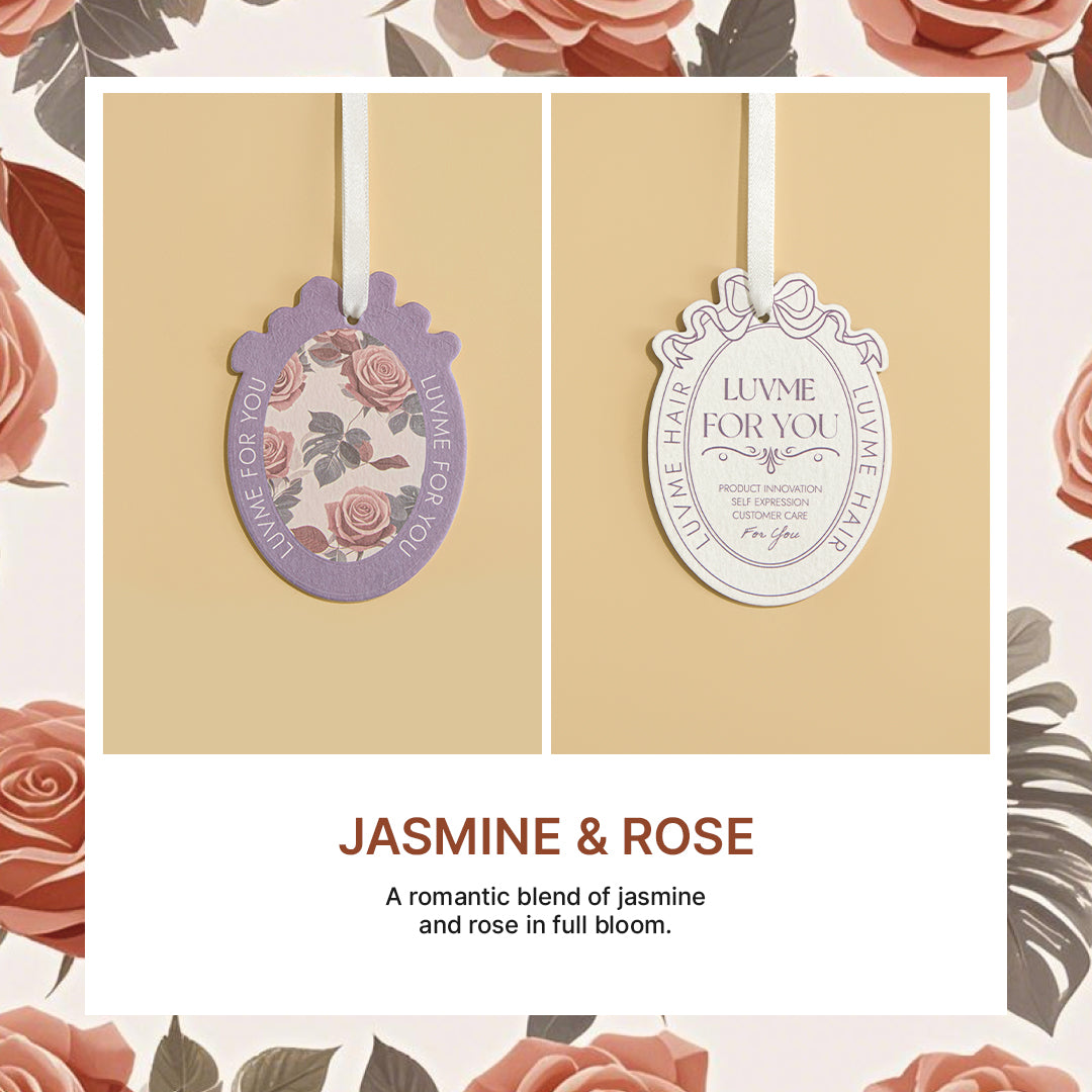 Set of 10 Luvme Fragrance Cards with long-lasting aroma, designed as add-on accessories for hair or personal scent enhancement.