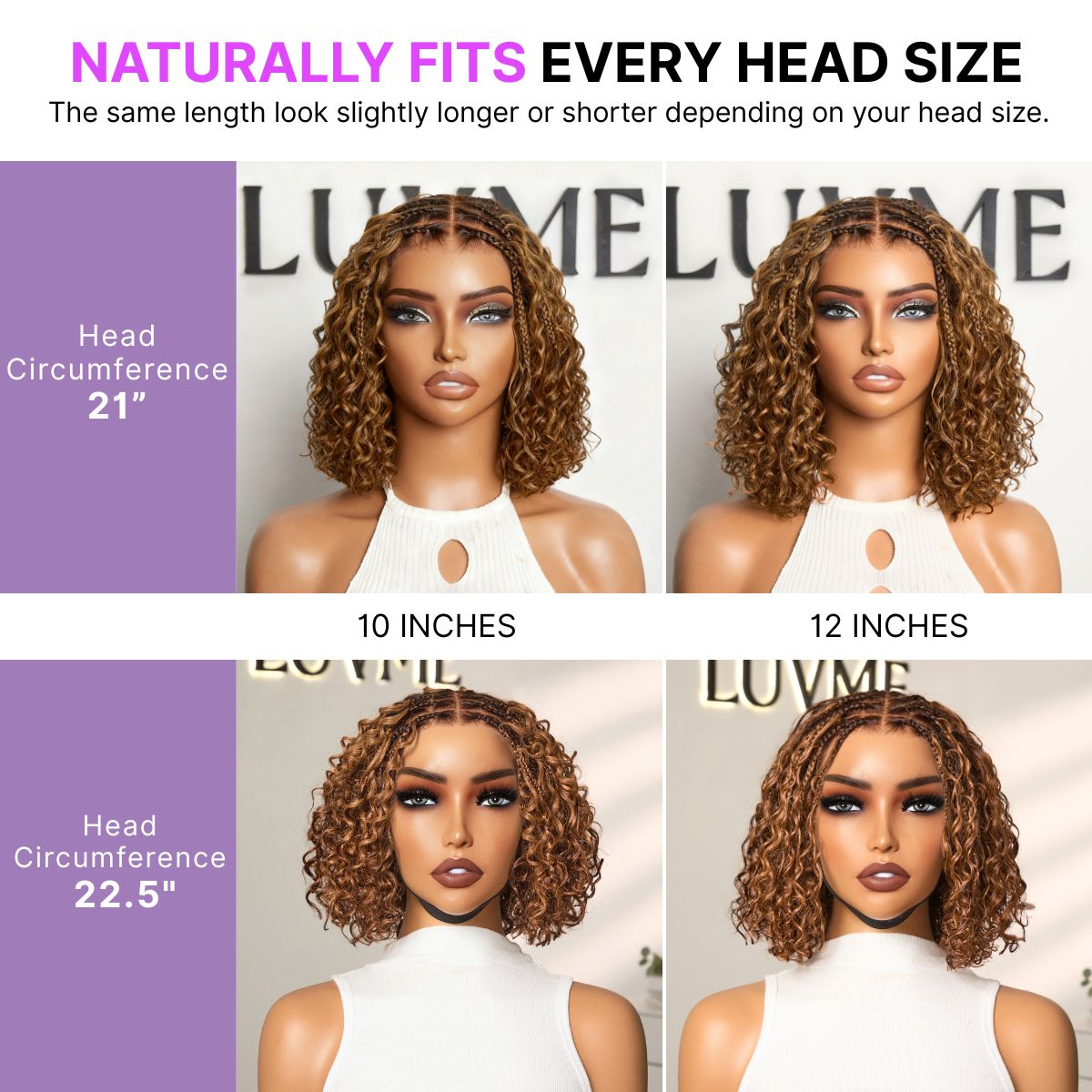 Readitress™ Boho Braids Deep Curly Glueless 5x5 Closure Lace with Braided Top Human Hair Wig Pre-Cut Lace-80