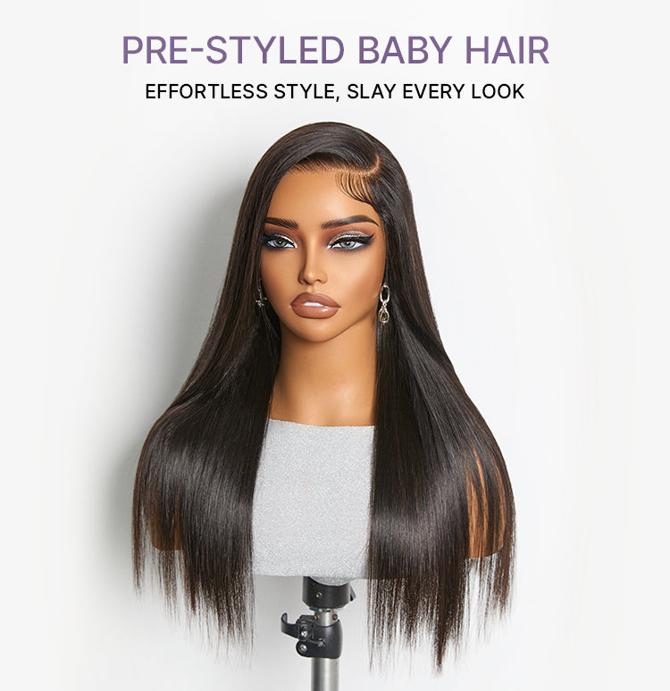 VIP Only | MyOwn-Fit™ PartingMax Glueless Personalized Comfort Wig 250% Density Bone Straight with Baby Hair 7x6 Closure HD Lace Wig Pre Cut & Plucked & Bleached Ready to Go-11