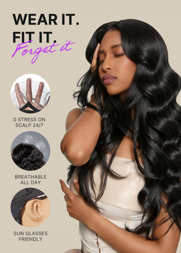 VIP Only | MyOwn-Fit™ PartingMax Glueless Personalized Comfort Wig 250% Density Bone Straight with Baby Hair 7x6 Closure HD Lace Wig Pre Cut & Plucked & Bleached Ready to Go-16