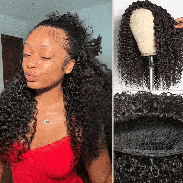 Luvme Too Easy Texture Half Wig 180% Density Fluffy Curly Glueless Flexi-Fit Drawstring Water Wave Wig-01