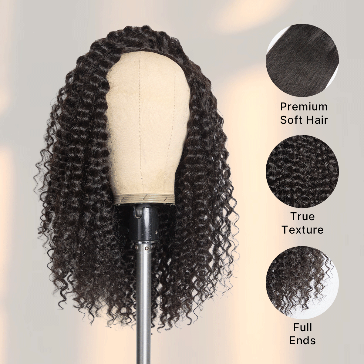 Luvme Too Easy Texture Half Wig 180% Density Fluffy Curly Glueless Flexi-Fit Drawstring Water Wave Wig-03