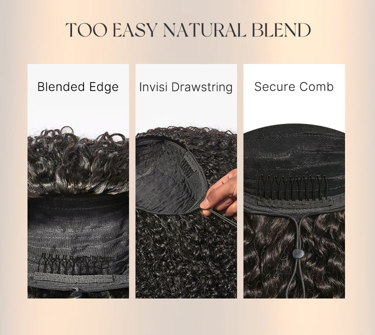 Luvme Too Easy Texture Half Wig 180% Density Fluffy Curly Glueless Flexi-Fit Drawstring Water Wave Wig-11