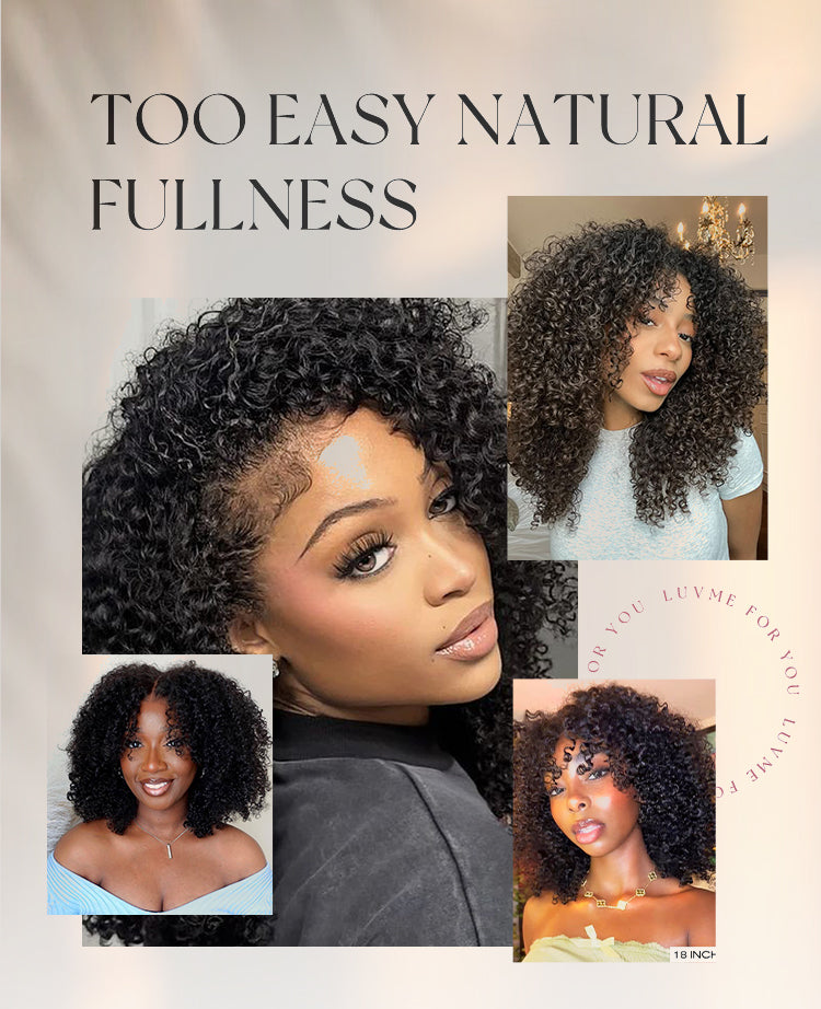 Luvme Too Easy Texture Half Wig 180% Density Fluffy Curly Glueless Flexi-Fit Drawstring Water Wave Wig-14