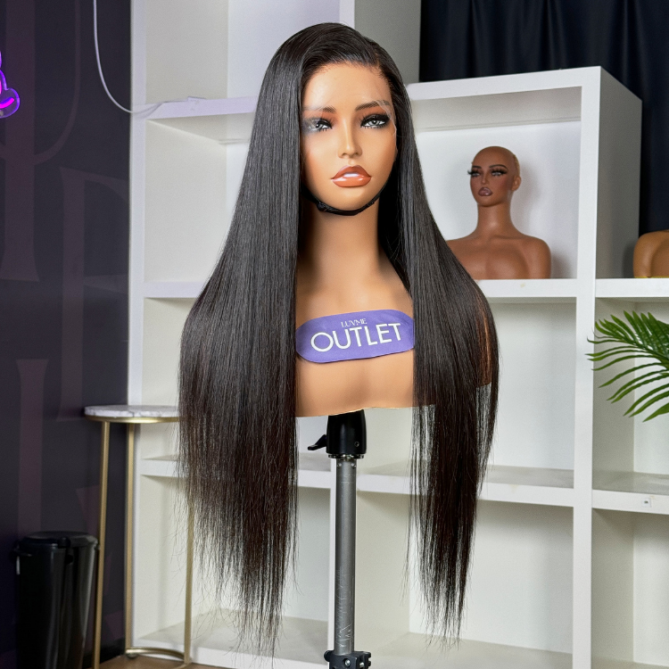 Outlet 16-22'' | 360 Lace Long Wig 100% Human Hair Body Wave / Straight Wig Pre-Cut Lace-01