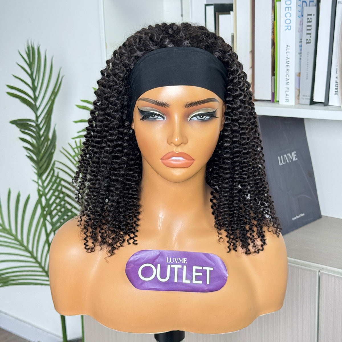 Outlet· 18' ~22''| Throw On & Go |  Kinky Curl Headband Long Hair Wig-01