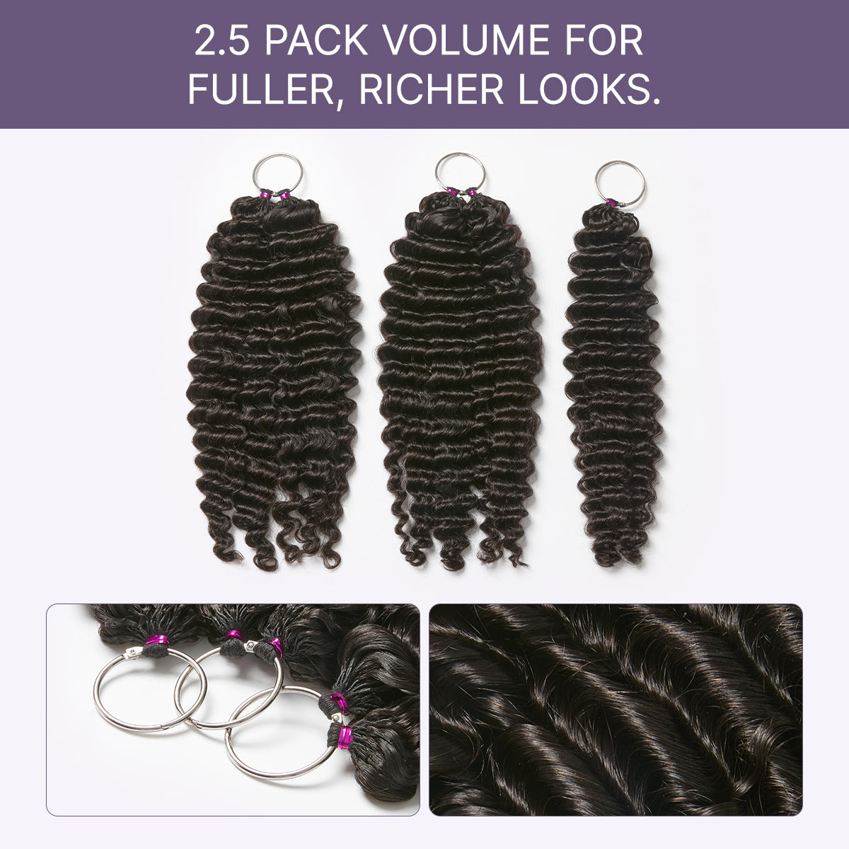 Readitress™ Pre-Separated Feather Crochet Human Hair Extensions Deep Wave / Silky Straight Protective Style with Free Gifts-11