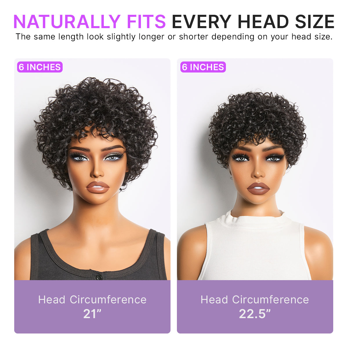 Beginner Friendly Throw On & Go Short Bouncy Curls with Bangs Glueless Wig 100% Human Hair - US Only-13