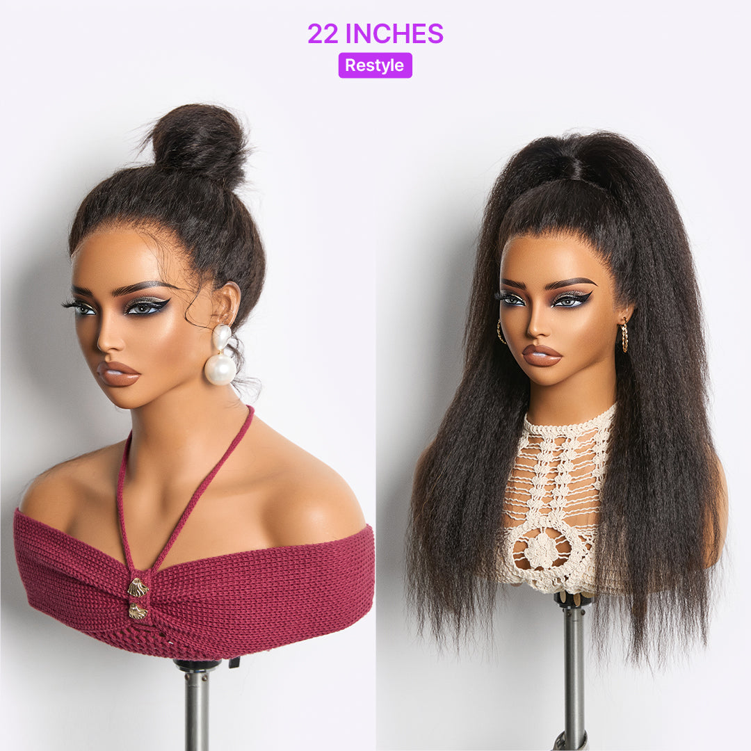 ガット Me MyOwn-Fit™ 360 HD Lace Kinky Straight Wig Flexi-Fit Invisi Drawstring