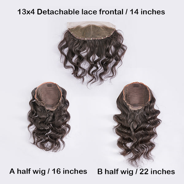 Detachable 13x4 Lace Frontal Lego Wig, Length Switched Arbitrarily | Free Combination-01