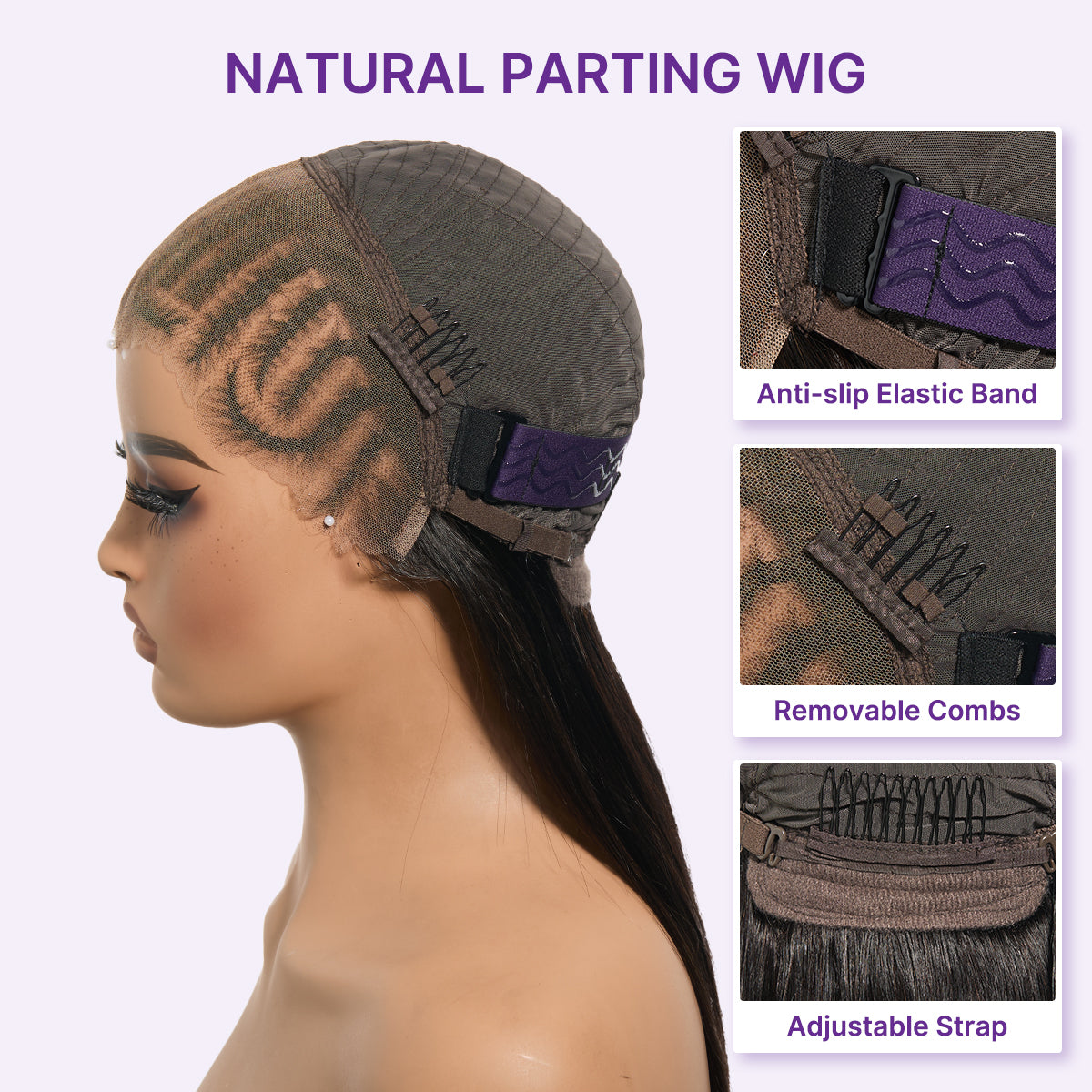 Luvme Hair Readitress 180% density pre-braided silky straight human hair glueless lace wig with 13x4 frontal lace and pre-cut edges