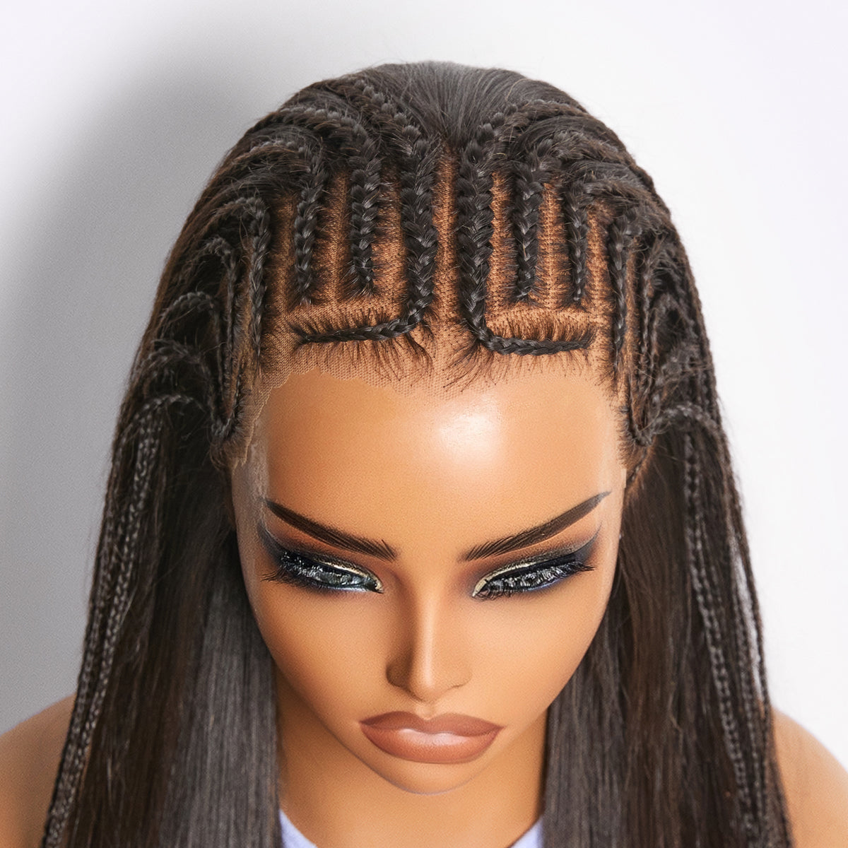 Luvme Hair Readitress™ 180% density pre-braided silky straight human hair lace wig with 13x4 frontal, glueless ear-to-ear design