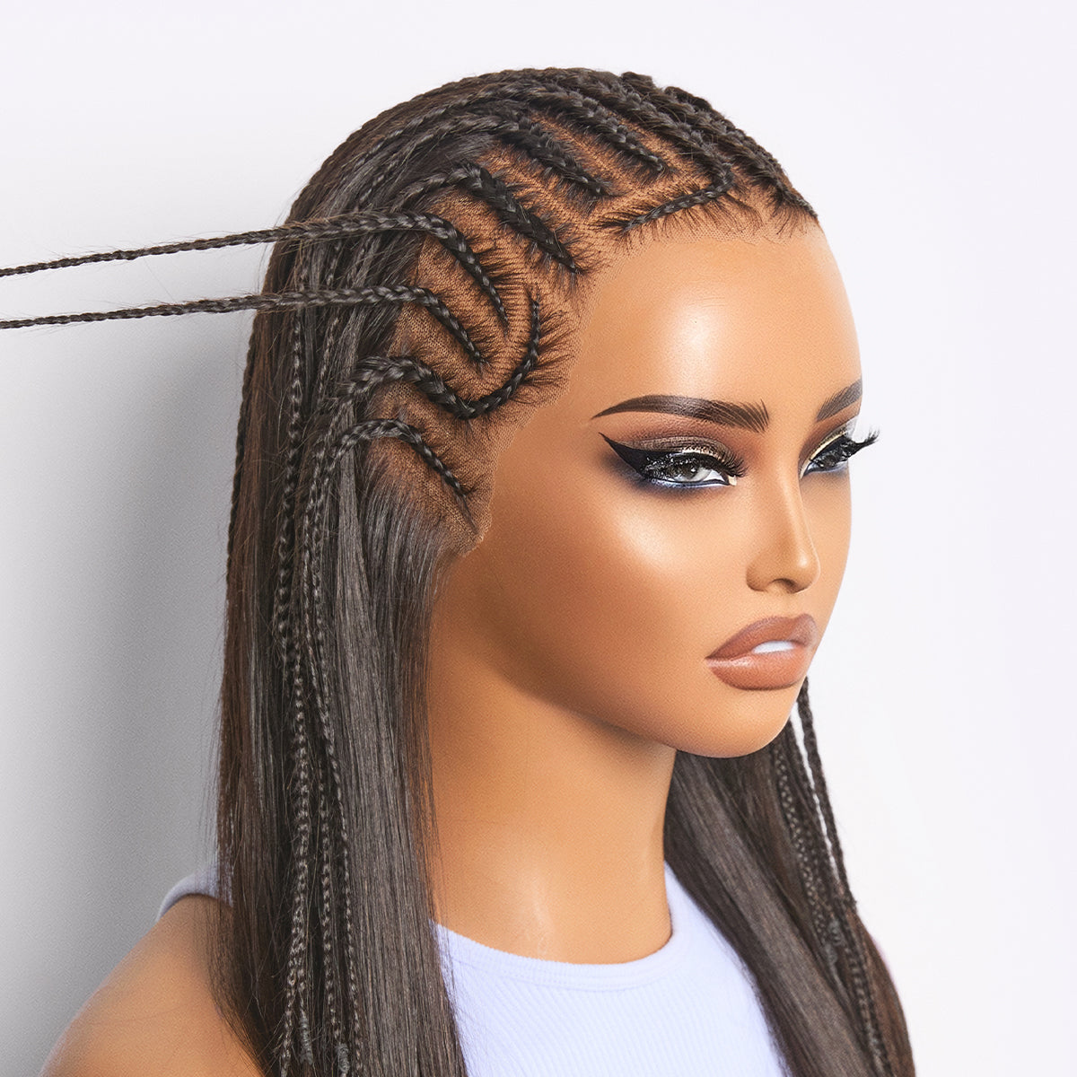 Luvme Hair Readitress™ 180% density pre-braided silky straight human hair lace wig with 13x4 frontal, glueless, ear-to-ear, pre-cut lace