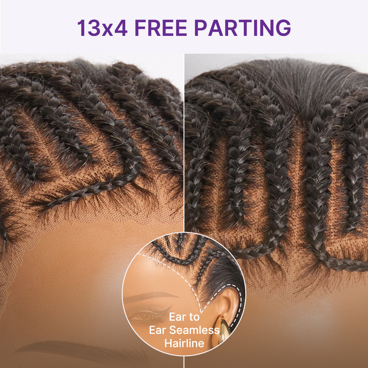 Luvme Hair Readitress™ 180% density pre-braided silky straight human hair lace front wig with ear-to-ear 13x4 pre-cut lace