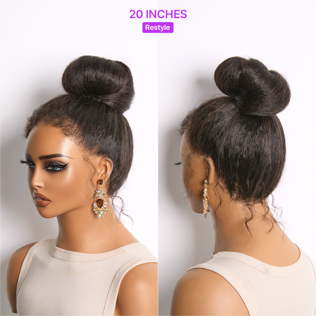 MyOwn-Fit™ 360 HD Lace Kinky Straight Wig Flexi-Fit Invisi Drawstring Cap & Pre-Cut Lace-22