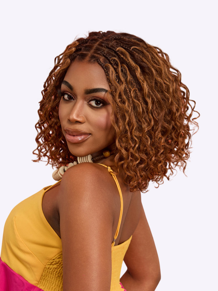 Readitress™ Boho Braids Deep Curly Glueless 5x5 Closure Lace with Braided Top Human Hair Wig Pre-Cut Lace-08