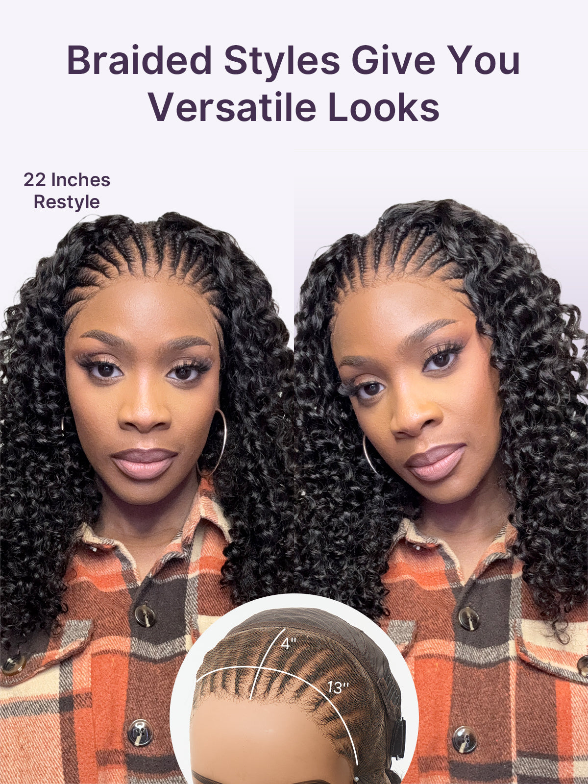 Readitress™ Knotless Fulani Braids Deep Wave Glueless Ear-to-ear 13x4 Frontal HD Lace Wig Human Hair-06