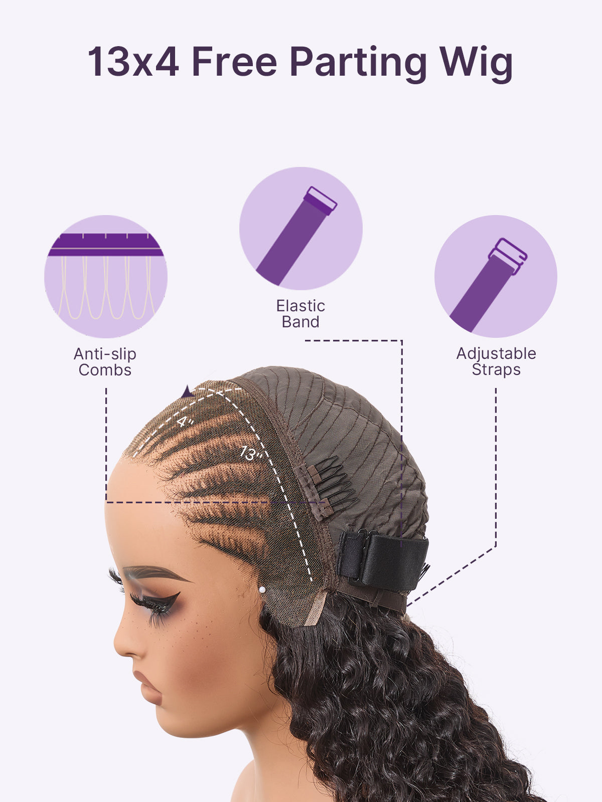 Readitress™ Knotless Fulani Braids Deep Wave Glueless Ear-to-ear 13x4 Frontal HD Lace Wig Human Hair-07