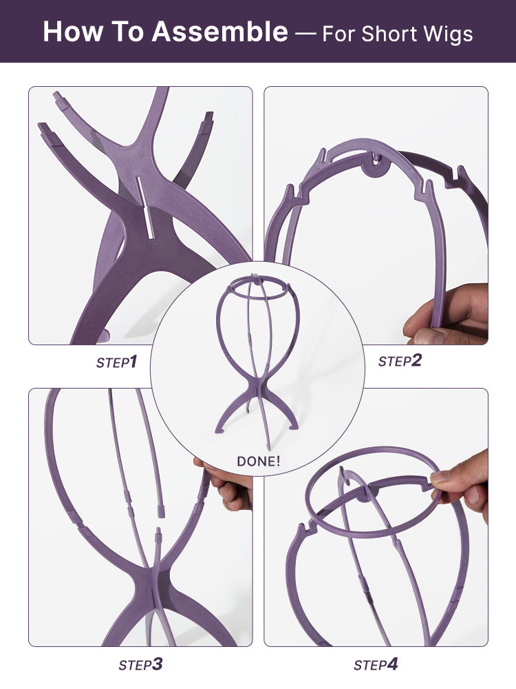 US ONLY | 1pc/3pcs Portable Wig Stand Durable Collapsible Wig Holder for All Wig-07
