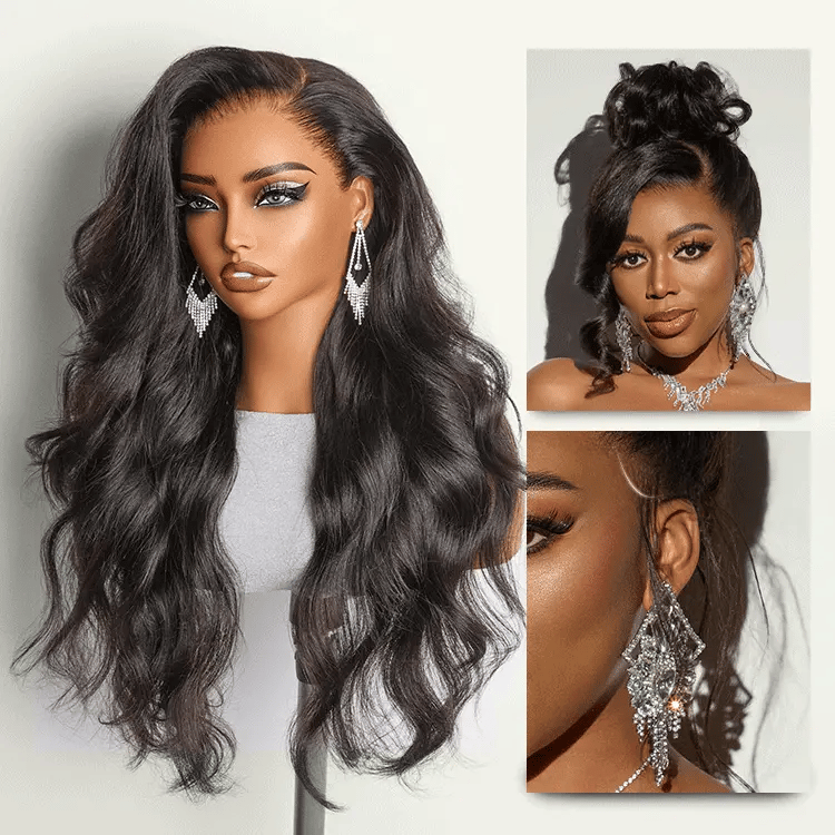 Luvme Hair NatureMAX™ 200% density ombre brown and natural black loose wave HD lace front wig on flexi-fit drawstring cap