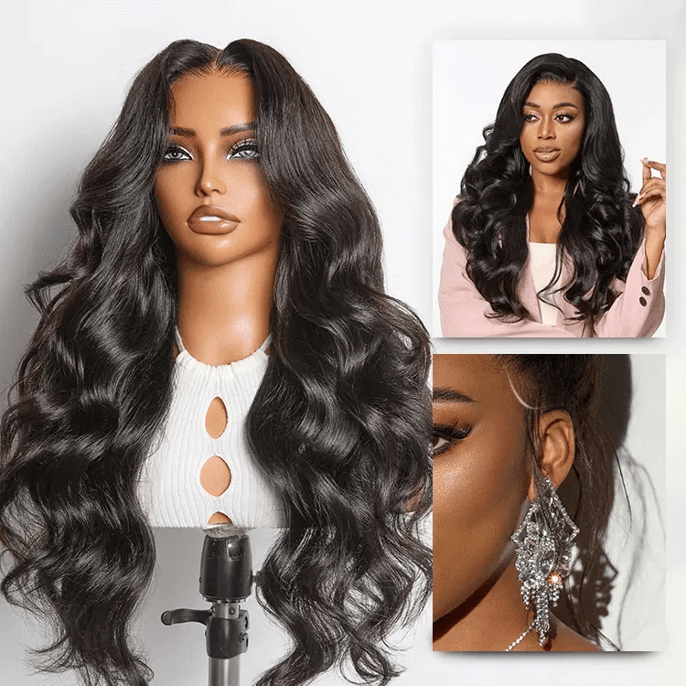 Luvme Hair NatureMAX™ 200% Density Ombre Brown and Natural Black HD lace front wig with loose wave, pre-cut lace, and flexible cap