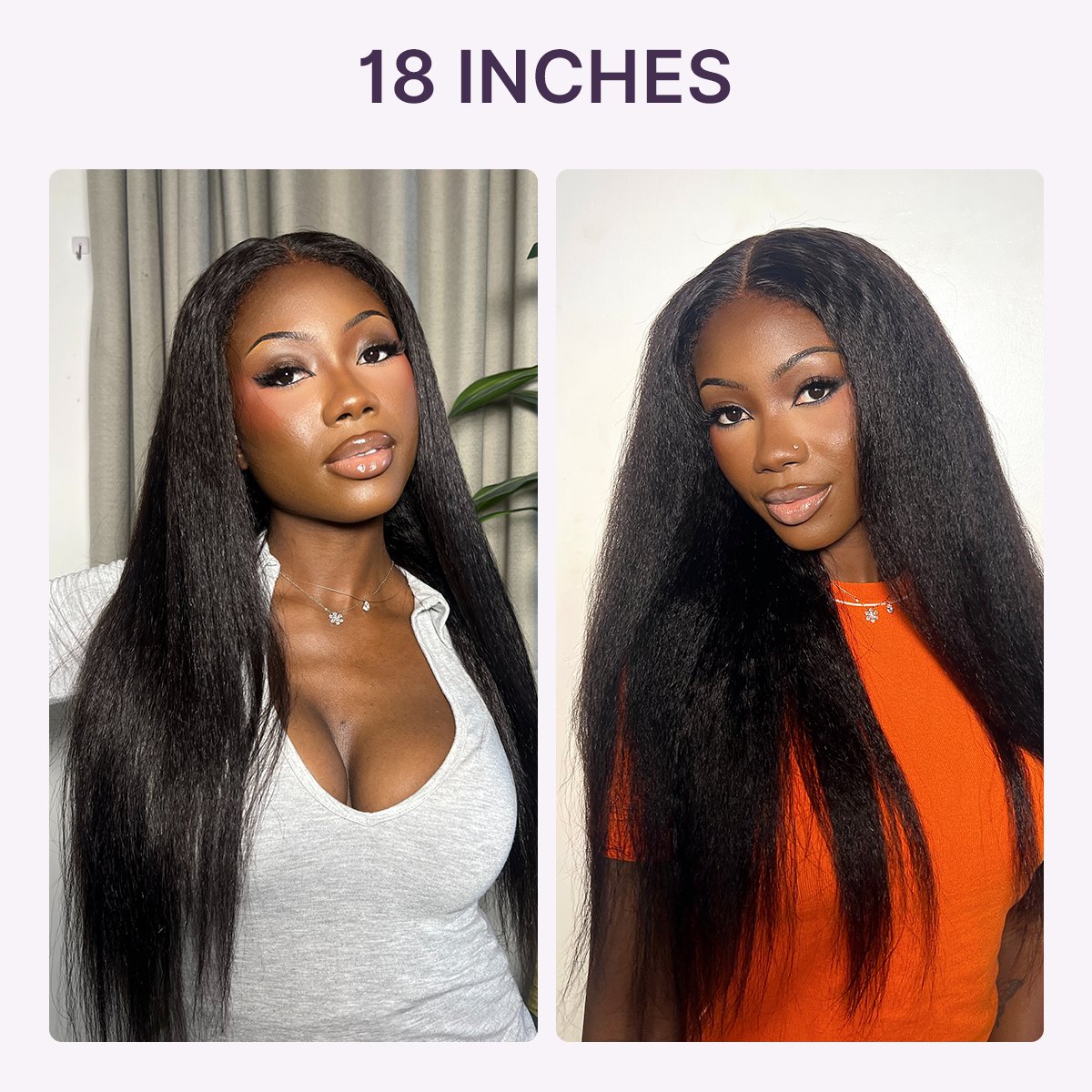 Luvme Hair True Scalp Kinky Straight V Part Glueless Human Hair Wig with Flexi-Fit Drawstring for natural look