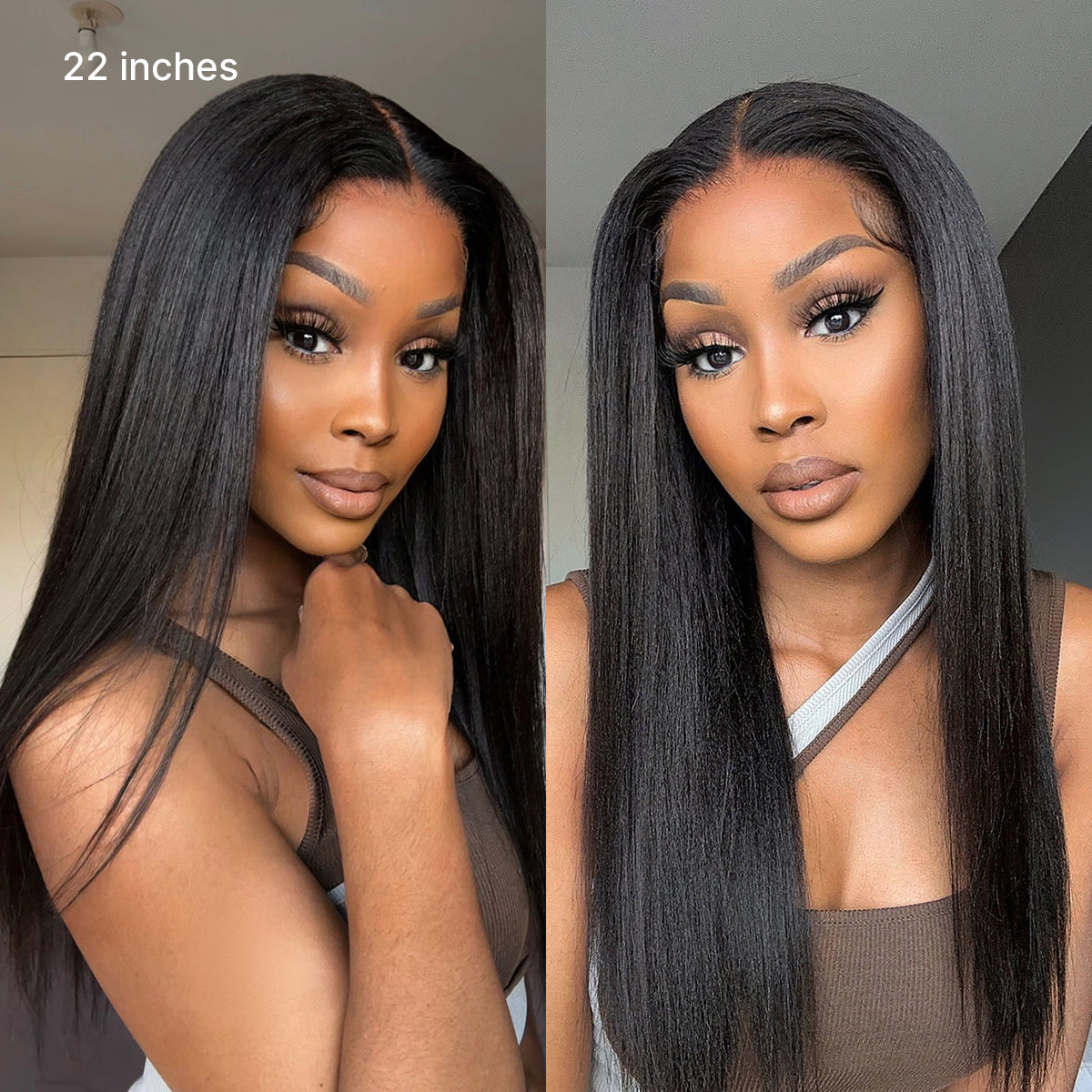 True Scalp Yaki Straight V Part Glueless Human Hair Wig Flexi-Fit Drawstring-03