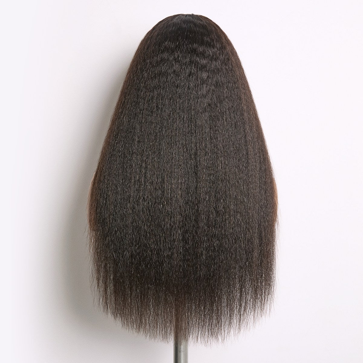 Luvme Hair True Scalp Yaki Straight Kinky Straight V Part Glueless Human Hair Wig with flexi-fit drawstring, natural hair texture
