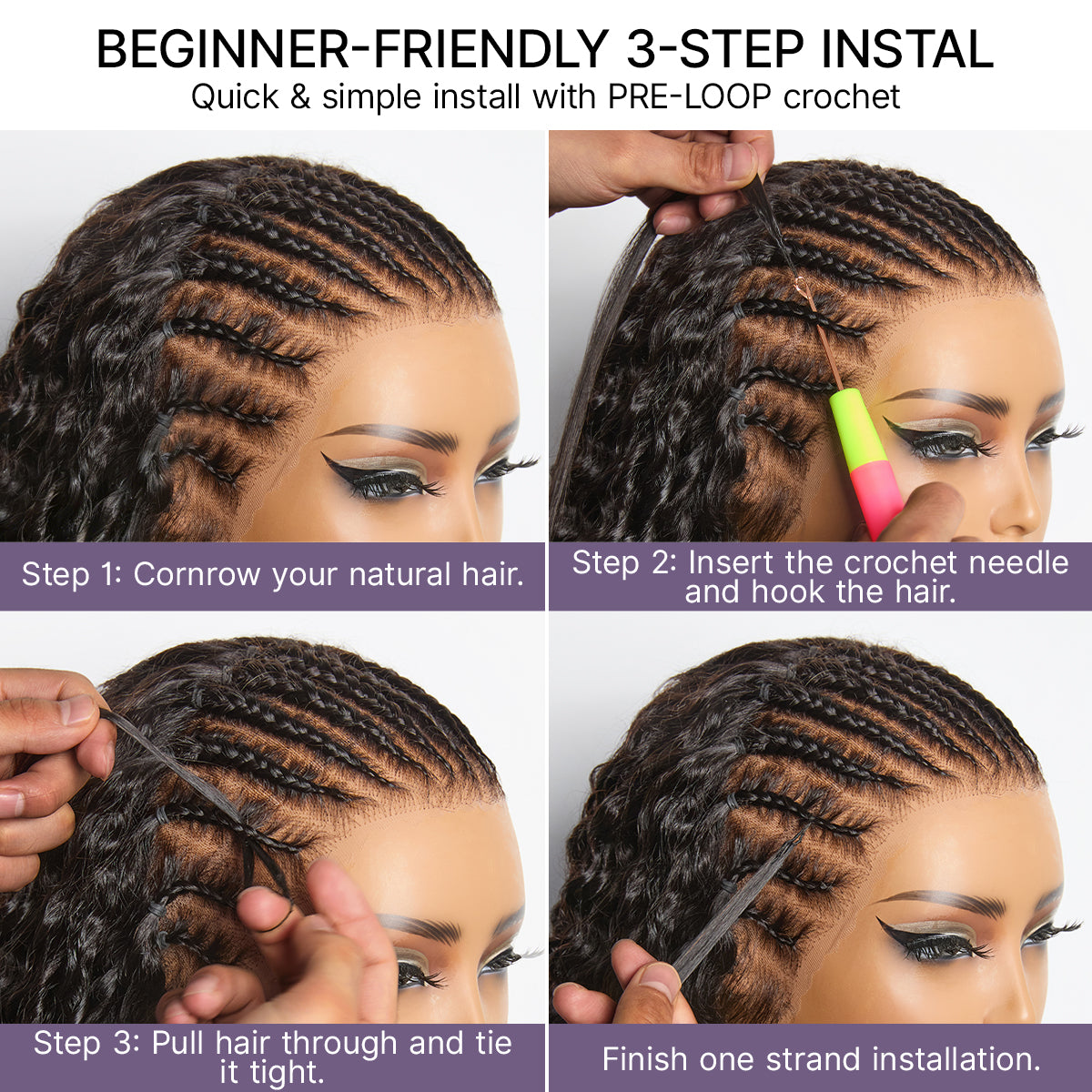 Readitress Pre-Separated Feather Crochet Human Hair Extensions Kinky Straight Protective Style with Free Gifts - US Only-04