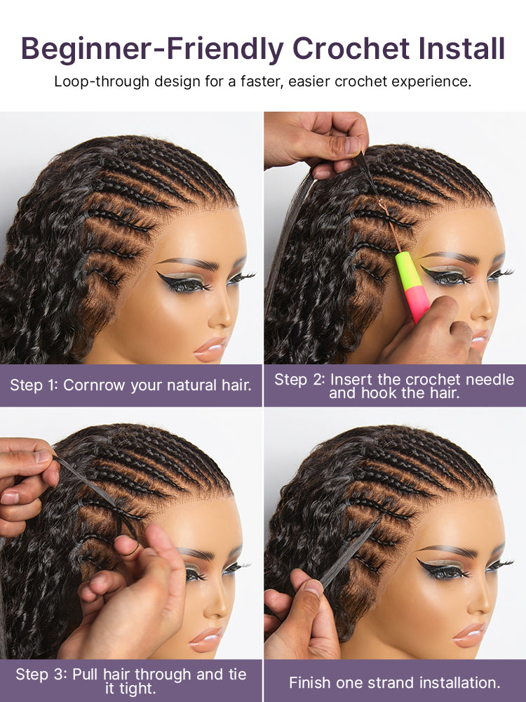 Readitress Pre-Separated Feather Crochet Human Hair Extensions Kinky Straight Protective Style with Free Gifts - US Only-10