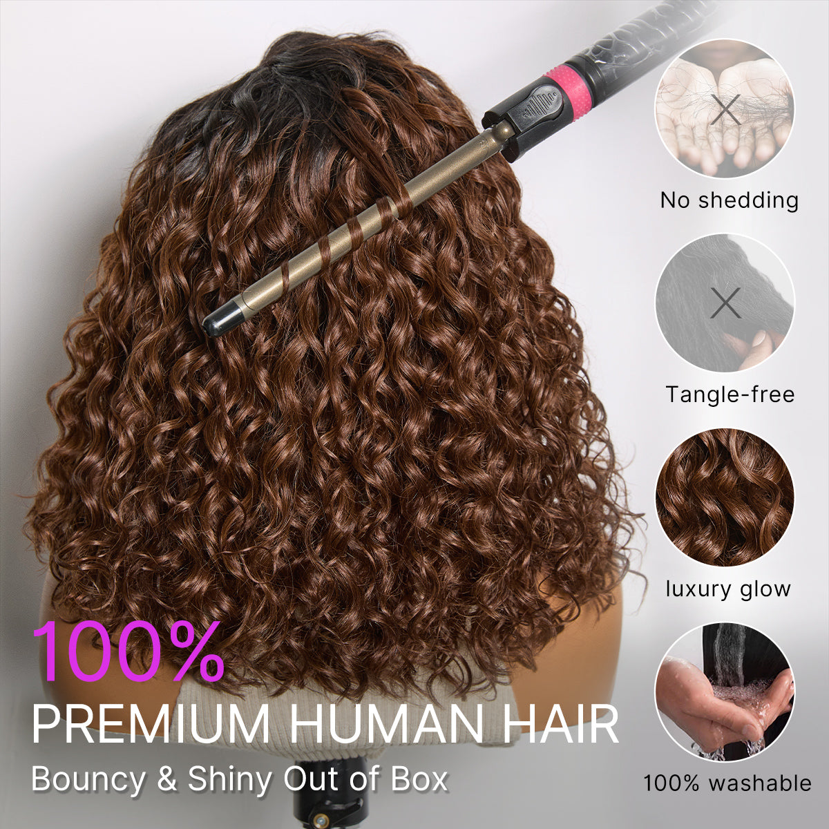 Ready to Go Ombre Brown Water Wave Short Curly Bob Wig Glueless Minimalist HD Lace Wig Pre-Cut Lace-06