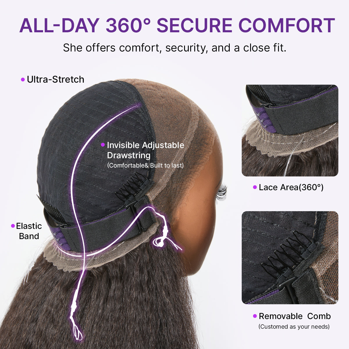 MyOwn-Fit™ 360 HD Lace Free Parting Water Wave Wig Flexi-Fit Invisi Dr