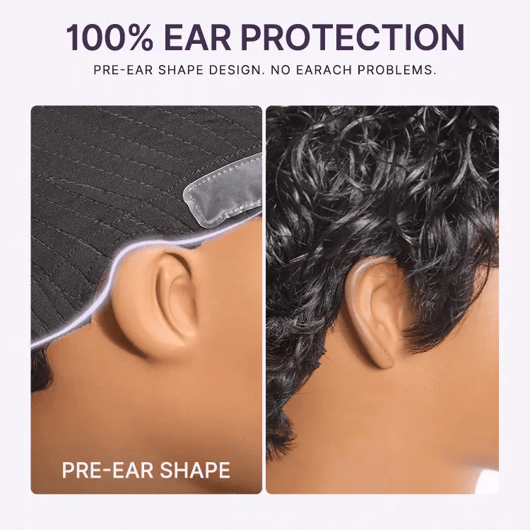 Throw On & Go Natural Black Big Curly Glueless Short Wig Ultra Comfort Cotton Cap Hair Loss Friendly Wig-13