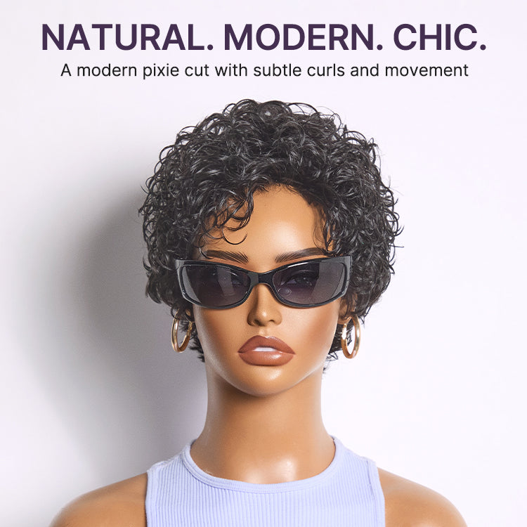 Throw On & Go Natural Black Big Curly Glueless Short Wig Ultra Comfort Cotton Cap Hair Loss Friendly Wig-17