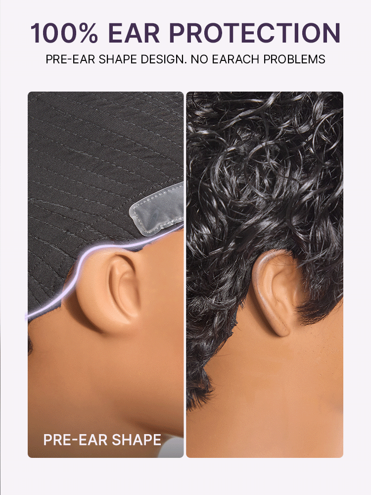48H Delivery | Throw On & Go Natural Black Big Curly Glueless Short Wig Ultra Comfort Cotton Cap Hair Loss Friendly Wig-13