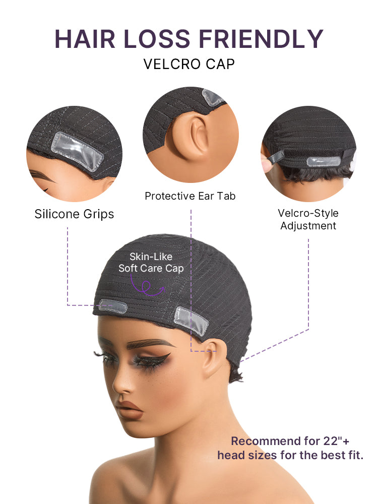 48H Delivery | Throw On & Go Natural Black Big Curly Glueless Short Wig Ultra Comfort Cotton Cap Hair Loss Friendly Wig-14