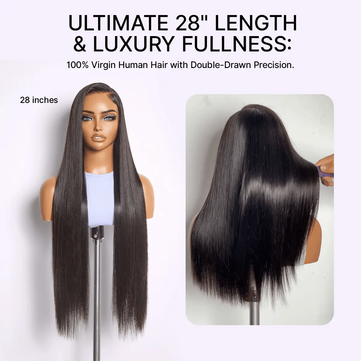 Luvme Hair MyOwn-Fit PartingMax glueless bone straight HD lace wig with baby hairs, 7x6 closure, pre-cut, plucked, and bleached ready.