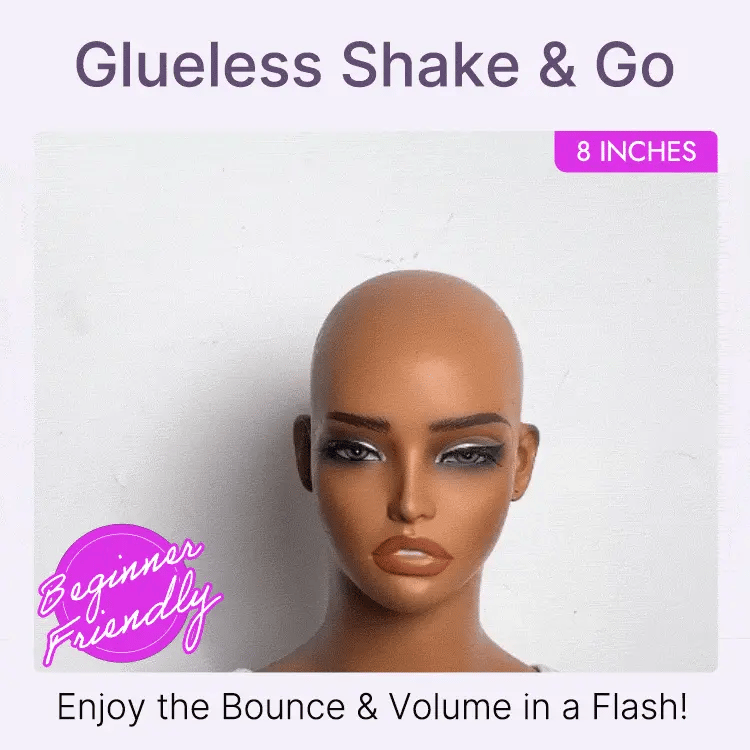 Blonde Highlight Short Cut Kinky Curl Minimalist HD Lace Glueless Side Part Wig Pre-Cut Lace-05