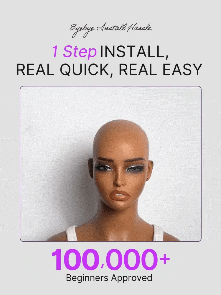 Blonde Highlight Short Cut Kinky Curly Minimalist HD Lace Glueless Wig Pre-Cut Lace-14