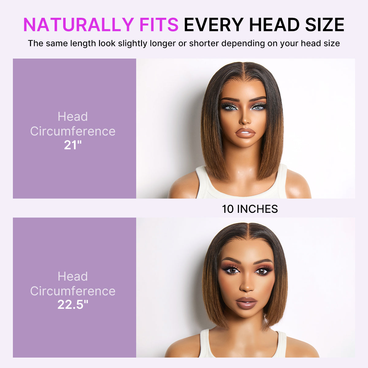 Luvme All-Day Comfort™ Wig Ombre Brown Silky Blunt Cut Bob Glueless 7x6 Closure HD Lace Wig Pre-Cut Lace-10