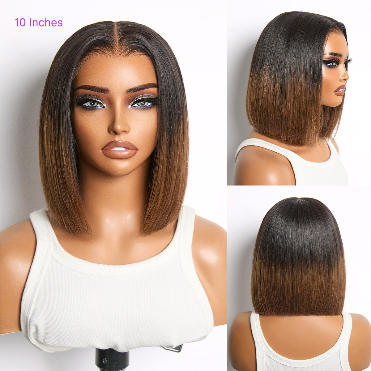 Luvme All-Day Comfort™ Wig Ombre Brown Silky Blunt Cut Bob Glueless 7x6 Closure HD Lace Wig Pre-Cut Lace-05