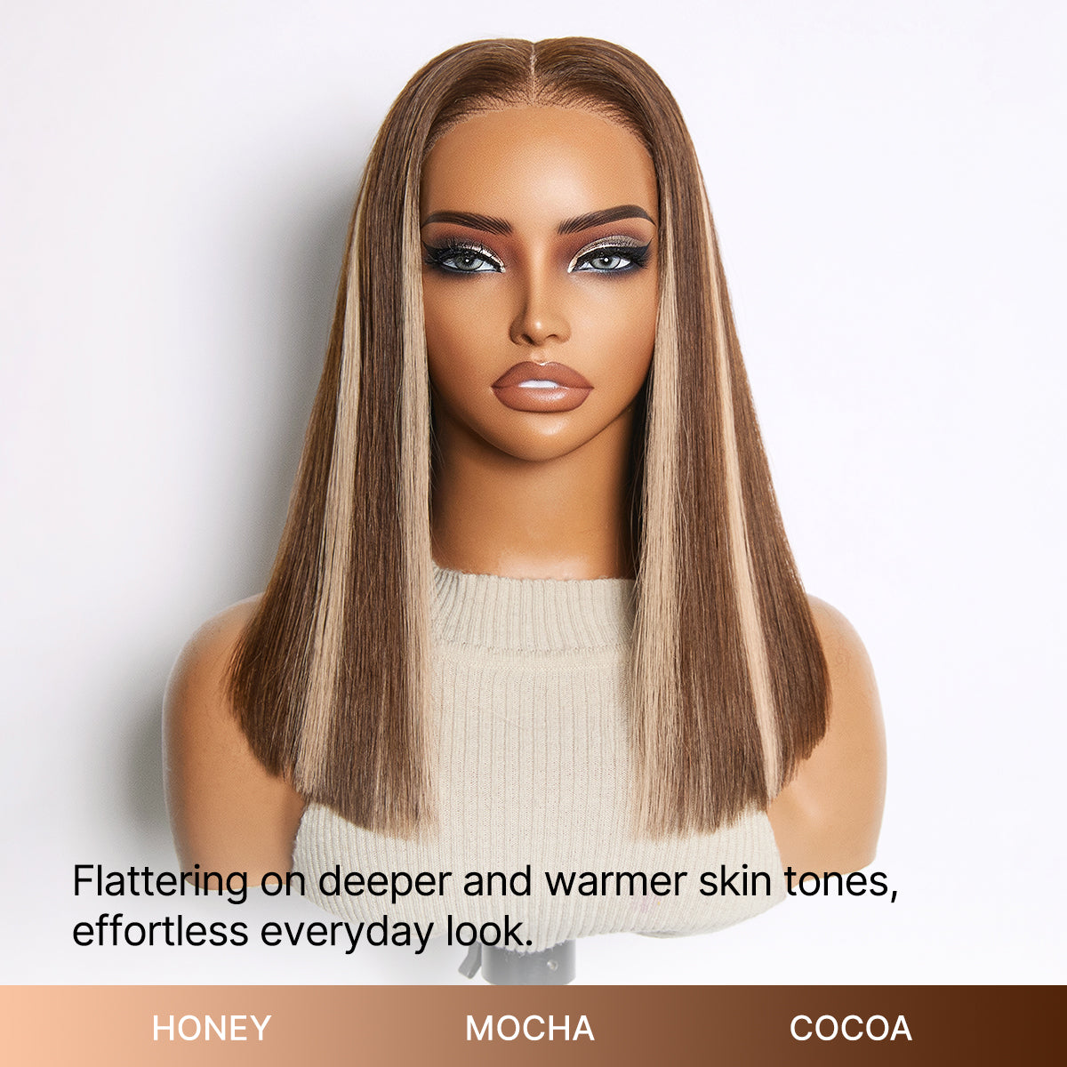 Ash Blonde Highlight Glueless 5x5 HD Closure Lace Bob Wig Pre-Cut Lace Flexi-Fit Drawstring Cap-03