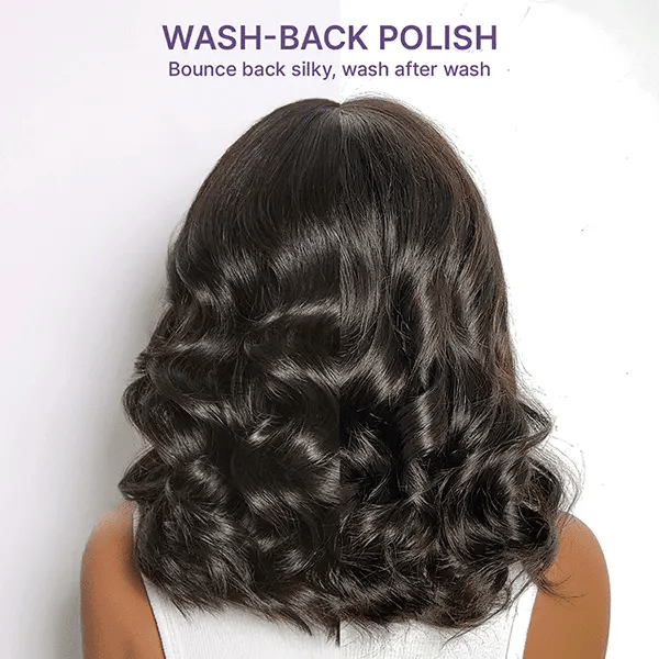 Luvme All-Day Curl Hold HD lace wig with shoulder-length body wave, pre-cut lace, and 7x6 inch parting area.