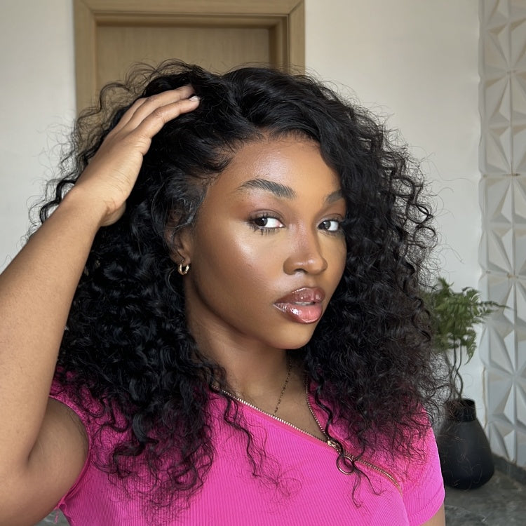 Vip Day Only | Water Wave Flexi-Fit Invisi Drawstring Cap 360 Lace Long Curly Wig Pre-Cut Lace-08