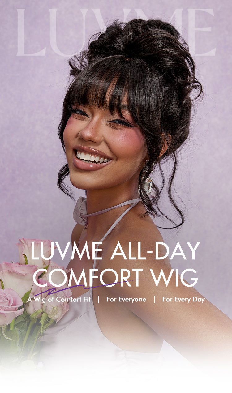 Luvme All-Day Comfort™ Wig 180% Density Loose Body Wave Glueless 7x6 Closure HD Lace Human Hair Wig with Bangs Pre-Cut Lace-51