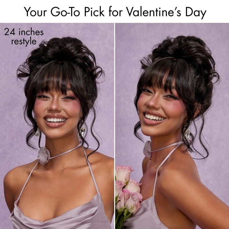 Luvme All-Day Comfort™ Wig 180% Density Loose Body Wave Glueless 7x6 Closure HD Lace Human Hair Wig with Bangs Pre-Cut Lace-50